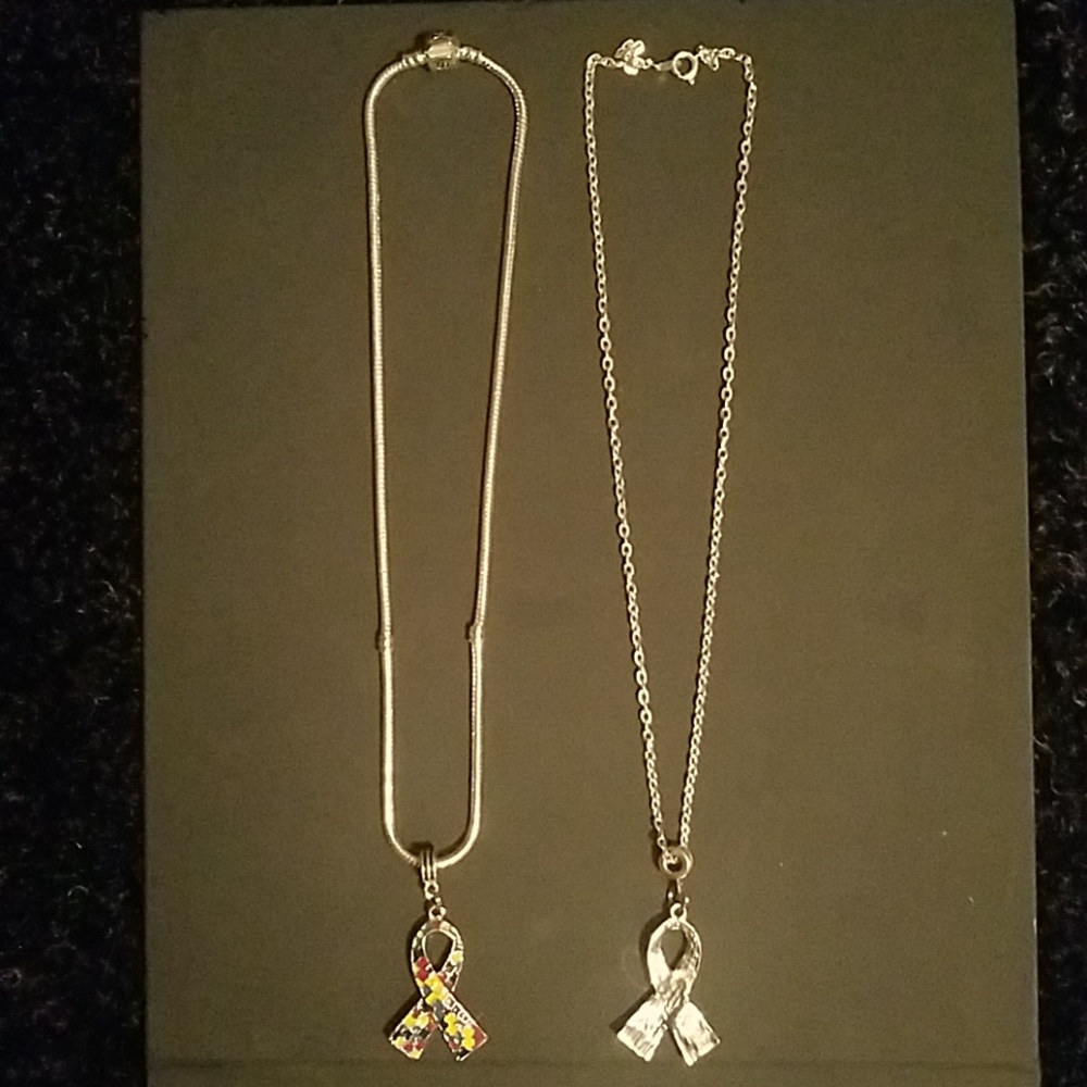 Autism Awareness Ribbon necklace